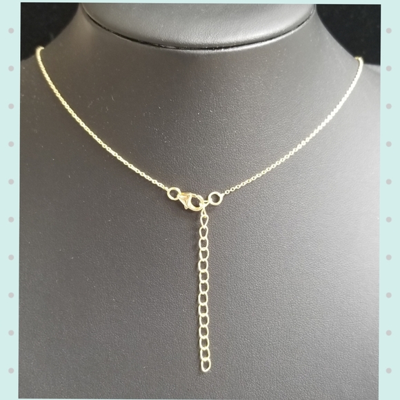 14KT GOLD PLATED GREEN ONYX NECKLACE - Picture 4 of 4